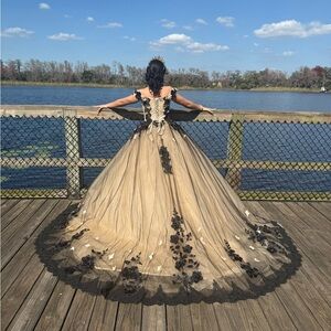 Elegant Black and Tan Women's Dress